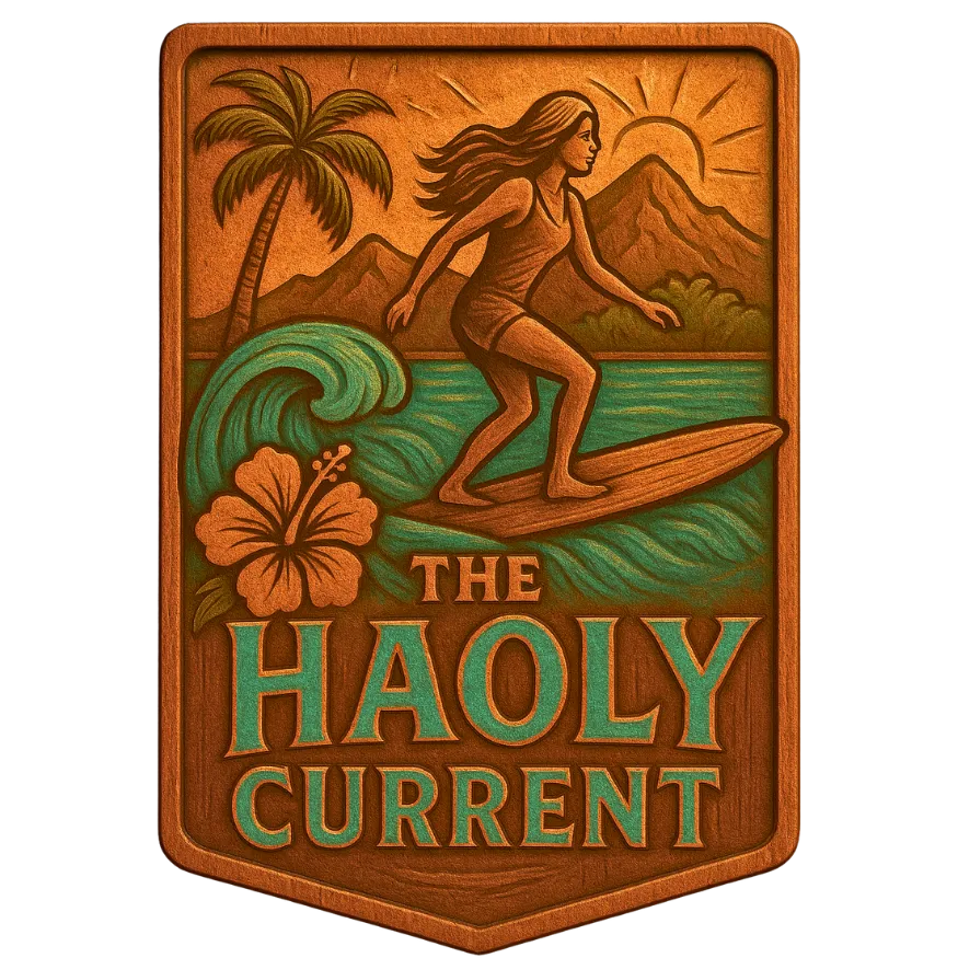 The Haoly Current surfer emblem