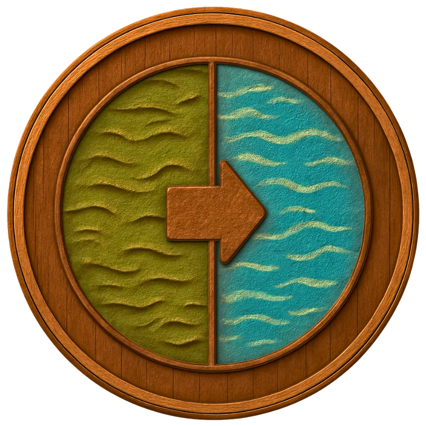 Carved water restoration medallion