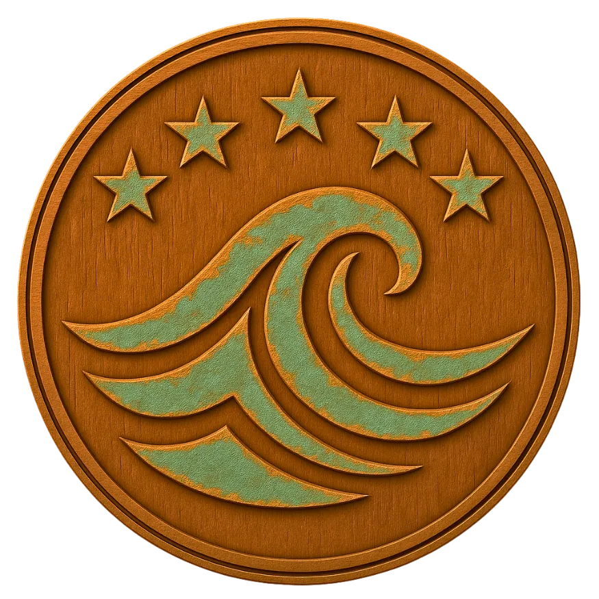 Carved wave medallion
